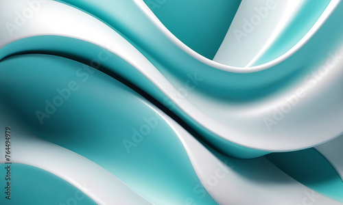 Beautiful Abstract 3d background with smooth turquoise 