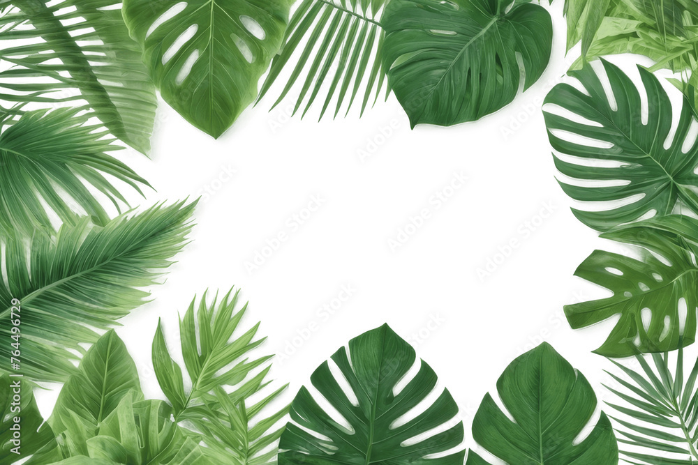 leaves frame isolated on transparent background