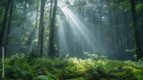 Misty Forest Sunrays © Jonas