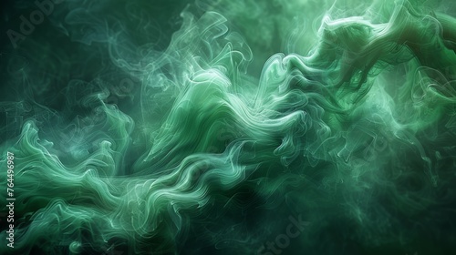  Green and black background with smoke at the bottom