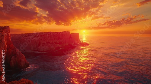 Sunset Over Coastal Cliffs