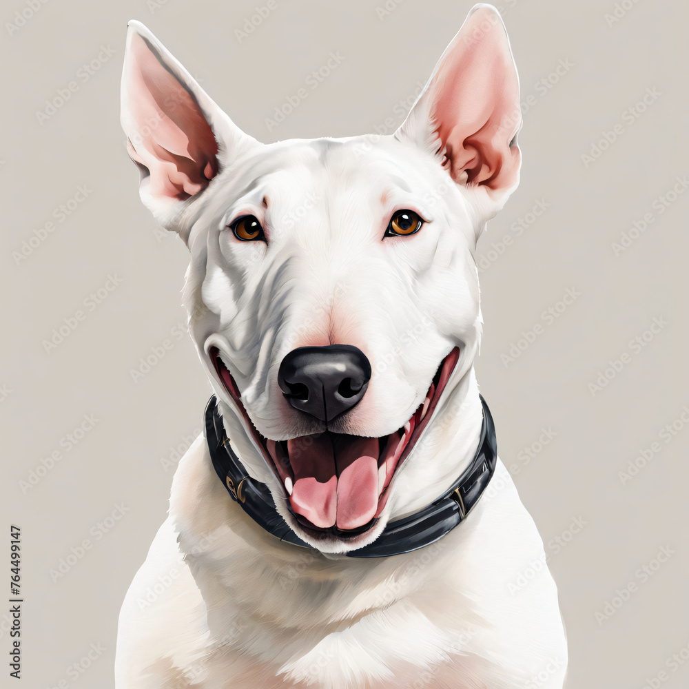 A bull terrier dog, watercolor, profile picture