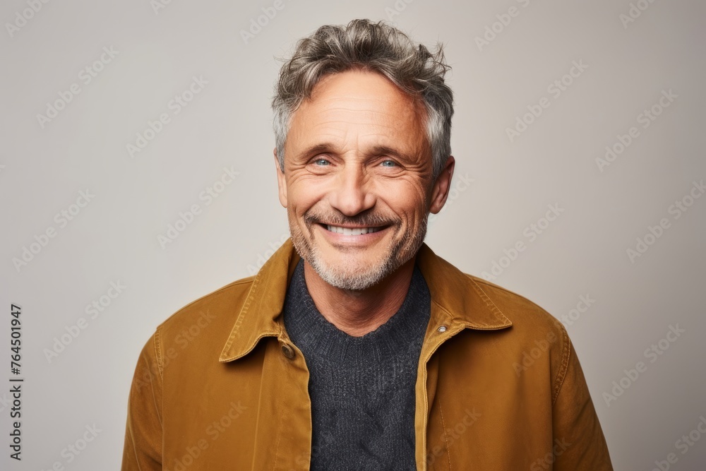 Handsome middle-aged man in casual clothes. Studio shot. Handsome middle-aged man in casual clothes. Studio shot.