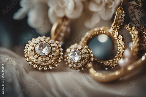 golden earring with diamonds