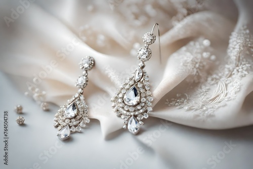wedding earrings on the silk