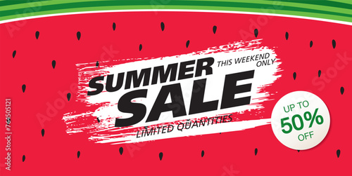 summer sale banner layout design, vector illustration