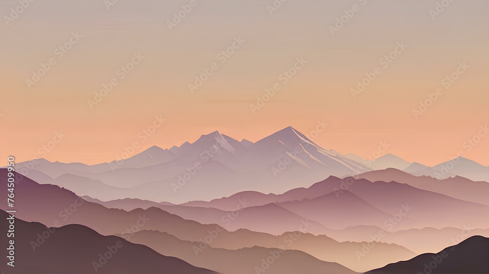 mountain with sunset view