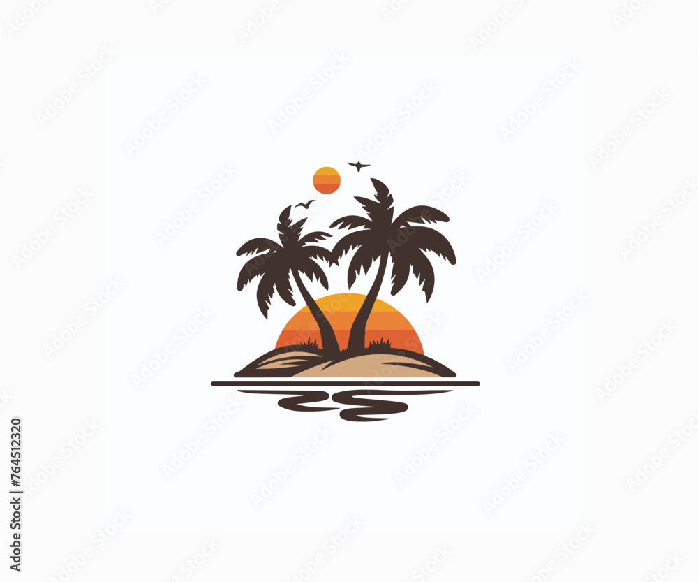 Fototapeta premium island logo design template