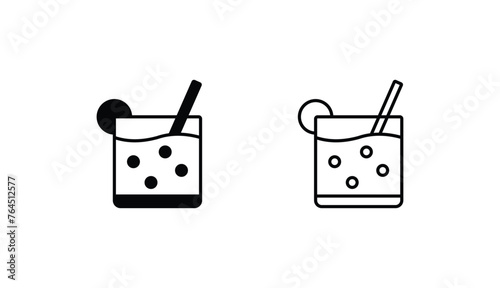 Cold Drink icon design with white background stock illustration