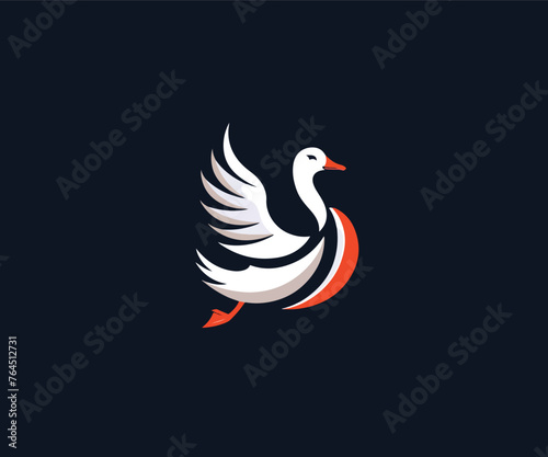 Obraz na płótnie duck logo design template w salonie