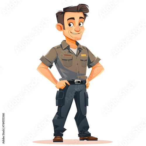 Cheerful Medical Technician in Cartoon Style Uniform, Exhibiting Friendly Professional Demeanor