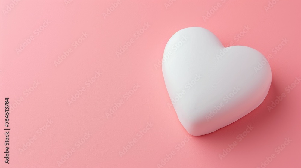 Pink heart on pink background with copy space Pink heart on pink background with copy space