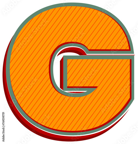 Letter G, Retro Orange Alphabet