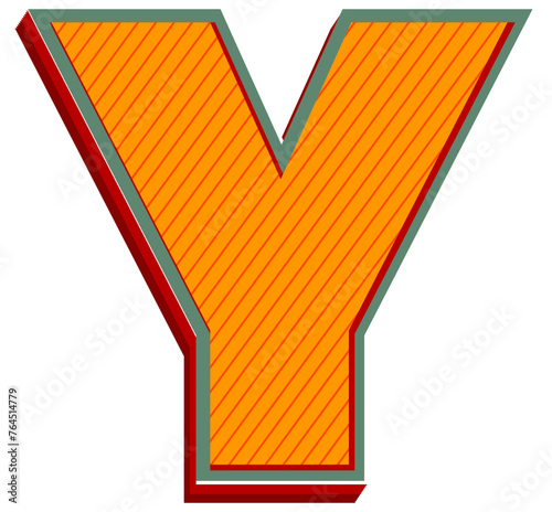 Letter Y, Retro Orange Alphabet