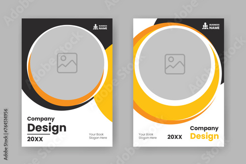 Modern Orange Ebook Cover Template in A4. Abstract  Shapes Cover Design Suitable for Document, Brochure, Annual Report, Magazine, Corporate Business, Company Portfolio, Flayer, Website, etc.