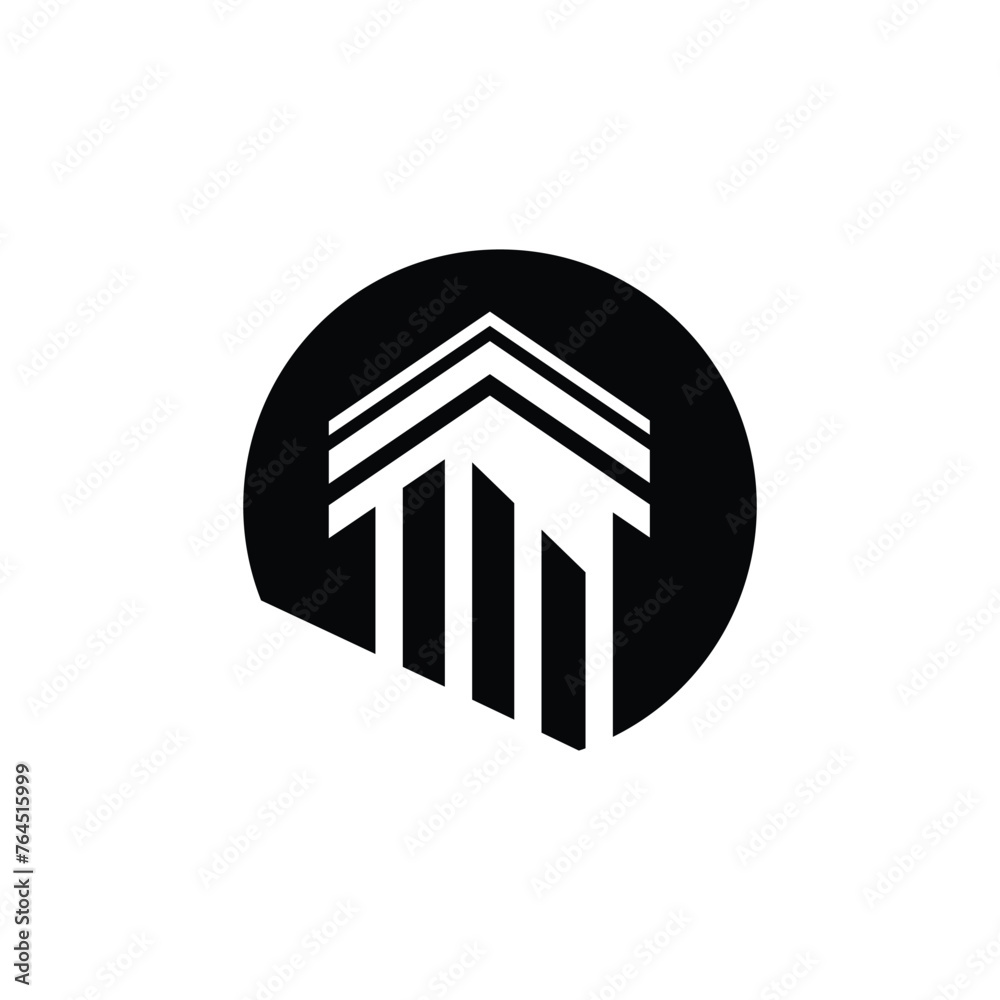 Column Pillar Logo Symbol Vector inside circle shape. Pillar greek column with circle logo design vector image Column Pillar Logo Symbol Vector inside circle shape. Pillar greek column with circle logo design vector image