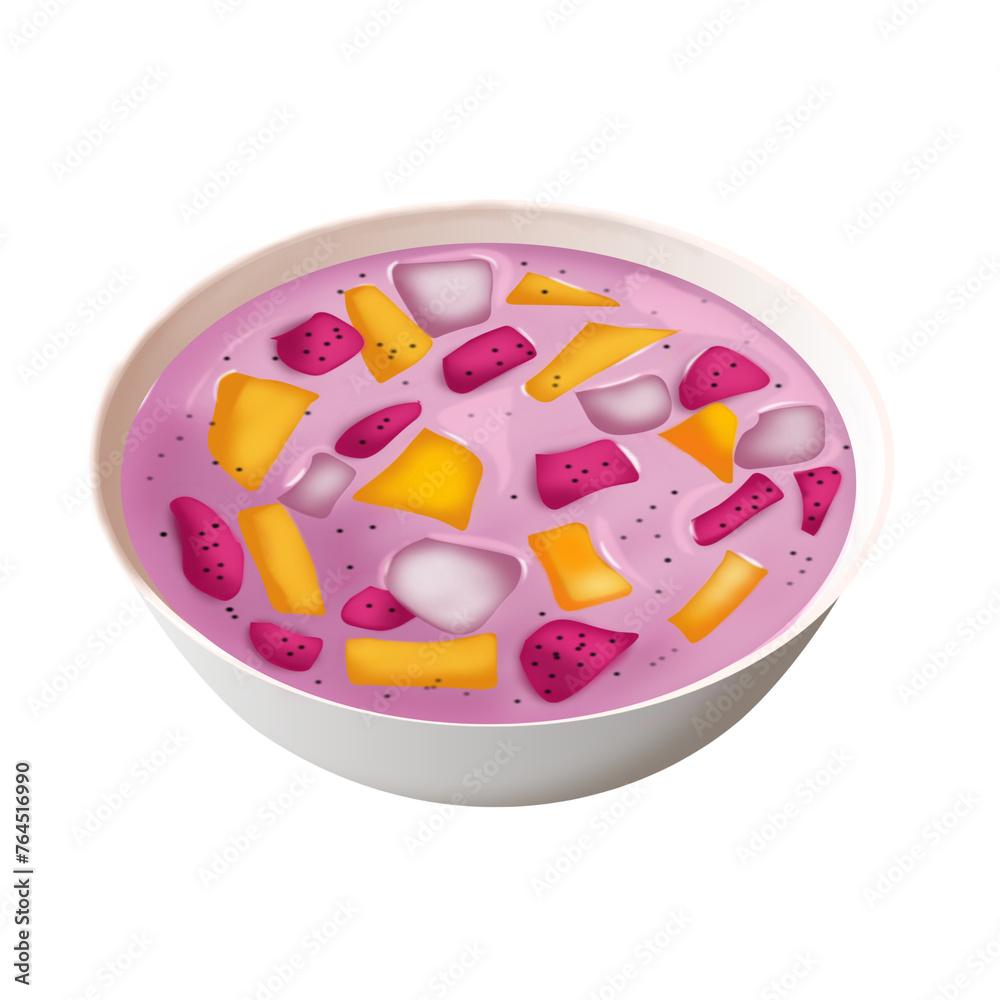Illustration of fruit soup Illustration of fruit soup