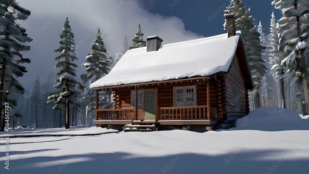 Naklejka premium Beautiful house in the mountain