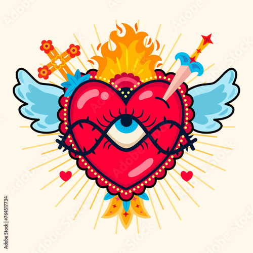 Sacred Heart Illustration (ID: 764517734)