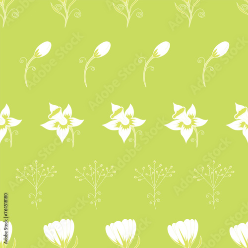 Vector seamless pattern floral pattern. Tropical botanical trendy pattern