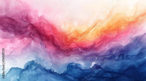 Abstract watercolor painting with vibrant colors. Digital art.
