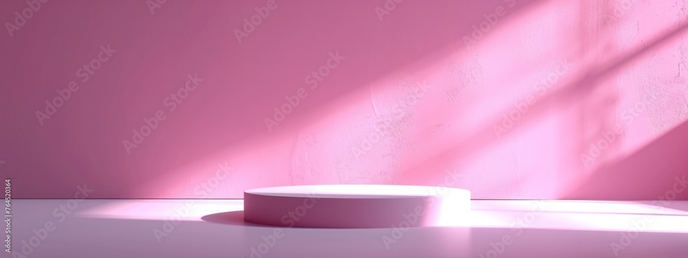 Obraz premium Pink Podium Product Display In Spotlight