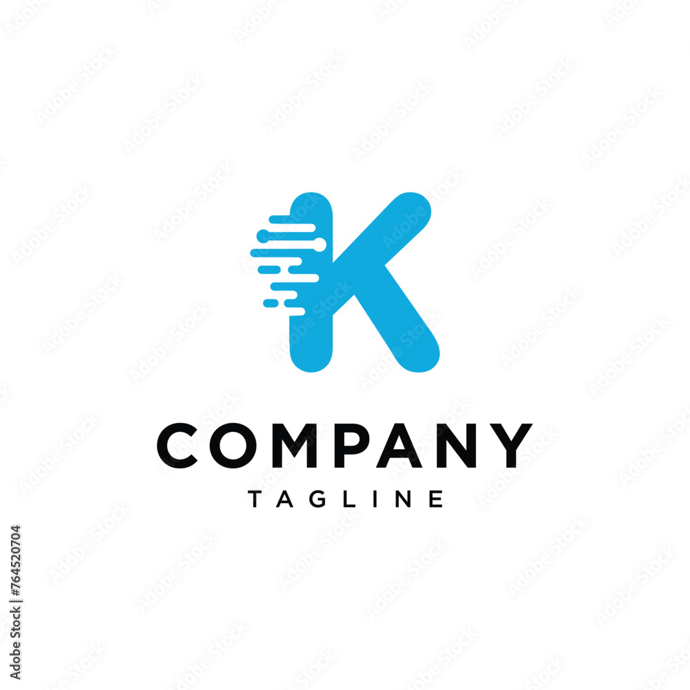 Letter K Artificial Intelligence Techno logo icon vector template.eps