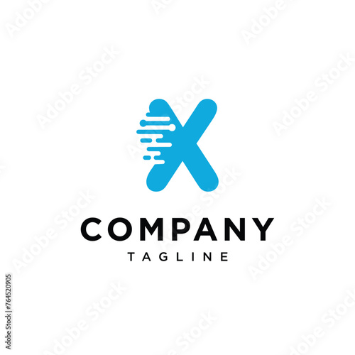 Letter X Artificial Intelligence Techno logo icon vector template.eps