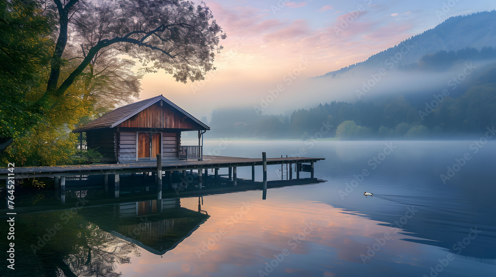 Fototapeta premium morning on the lake