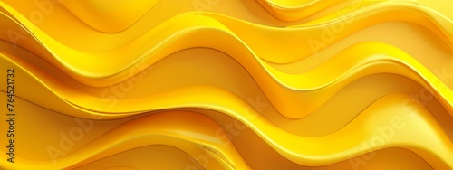 Yellow background with dimensional wave elements in different shades, representing the flow and movement associated with business growth or construction project progress