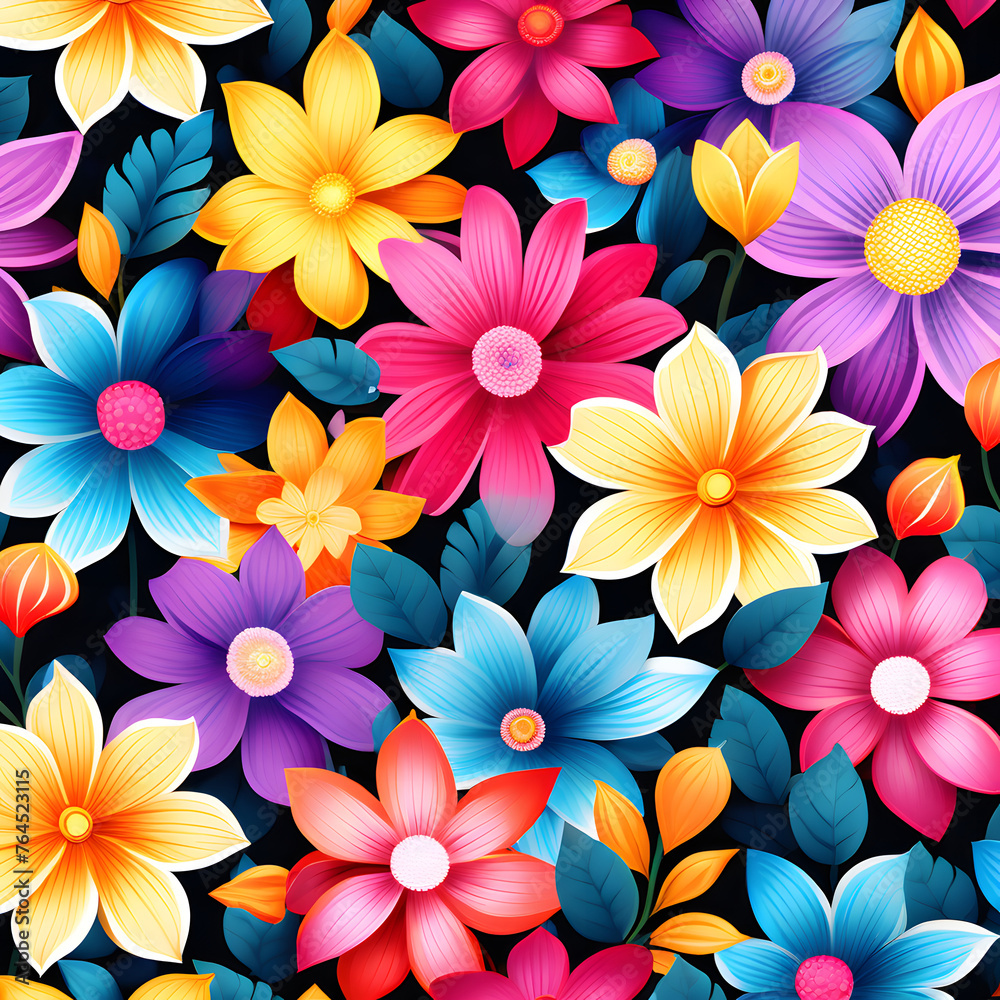 seamless background with flowers