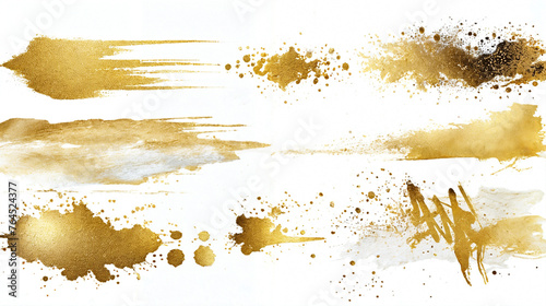 Golden texture. Gold brush stroke. Abstract oil paint texture background, pattern of gold brush strokes. Golden texture brush stroke used as background. photo