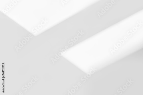 Abstract light reflection and grey shadow from window on white wall background. Gray window shadows and sunshine stripe diagonal geometric overlay effect for backdrop and mockup design