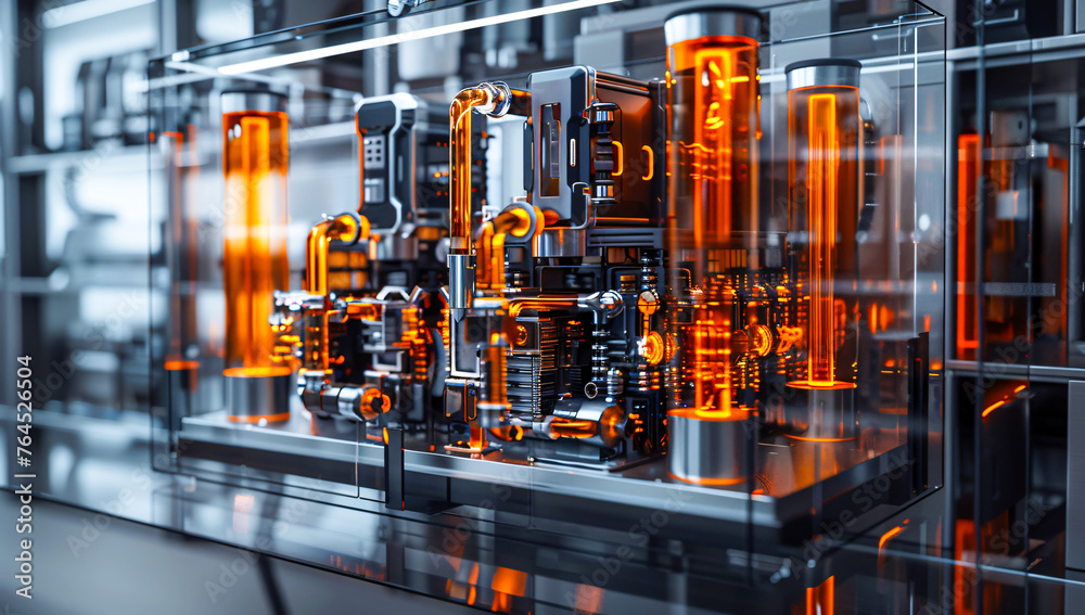 Industrial machinery in a high-tech factory, precision and automation in production Industrial machinery in a high-tech factory, precision and automation in production