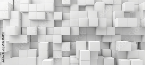 Abstract white background with cubes and blocks in different sizes. Modern vector illustration for technology, science or architecture concept. Abstract white background with cube boxes 