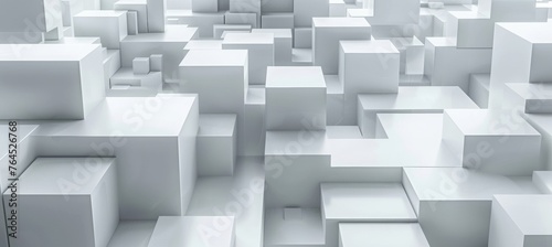 Abstract white background with cubes and blocks in different sizes. Modern vector illustration for technology, science or architecture concept. Abstract white background with cube boxes 