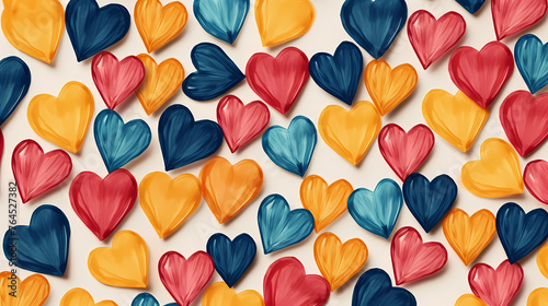 Children's crayon drawings of hearts, Valentine's Day, Mother's Day, Father's Day