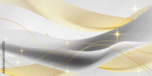 elegant line  golden luxury background with shining elements  banner