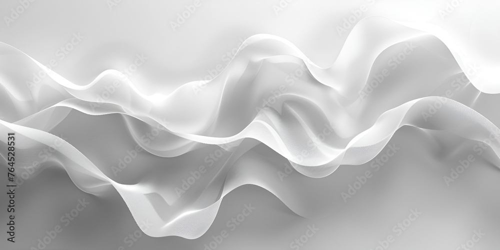 Abstract Wave Background, white color, generative ai