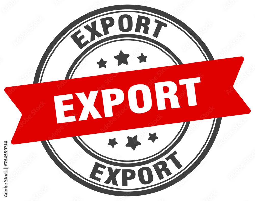 Fototapeta premium export stamp. export label on transparent background. round sign