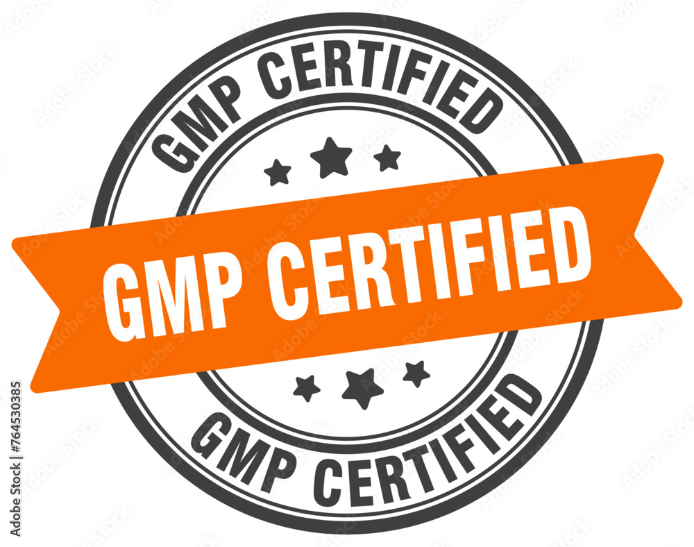 gmp certified stamp. gmp certified label on transparent background. round sign
