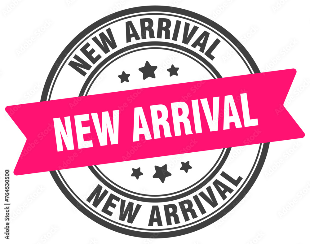 Fototapeta premium new arrival stamp. new arrival label on transparent background. round sign
