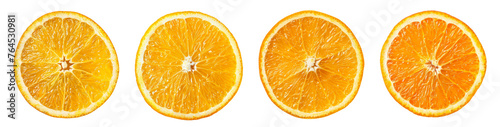 Set of Orange slices Isolated on a transparent background
