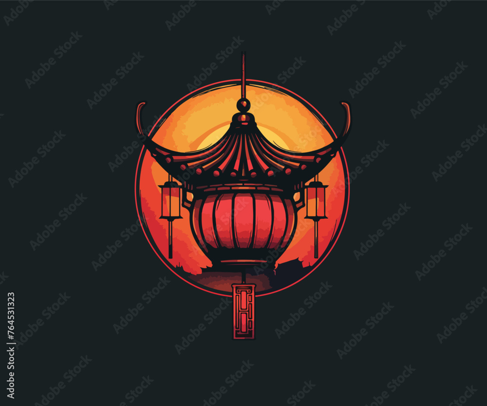 chinesse new year lantern logo design