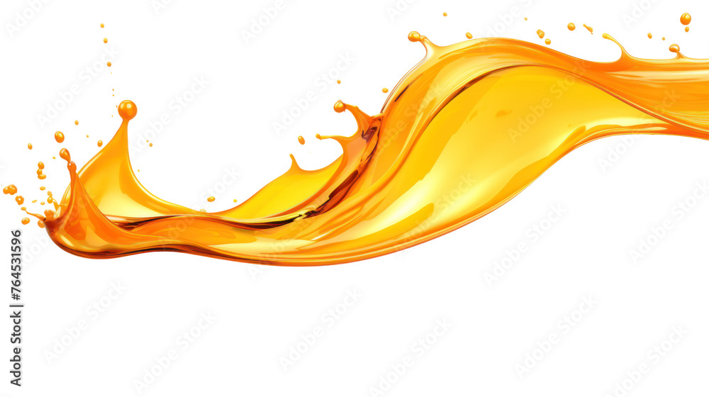 Fototapeta premium Oil splash isolated on transparent and white background.PNG image.