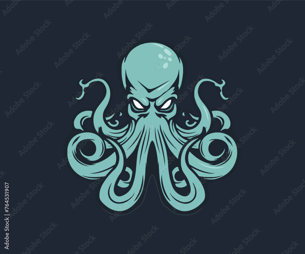 octopus mascot logo illustration