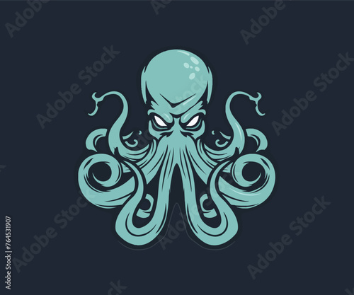 Obraz na płótnie octopus mascot logo illustration w salonie