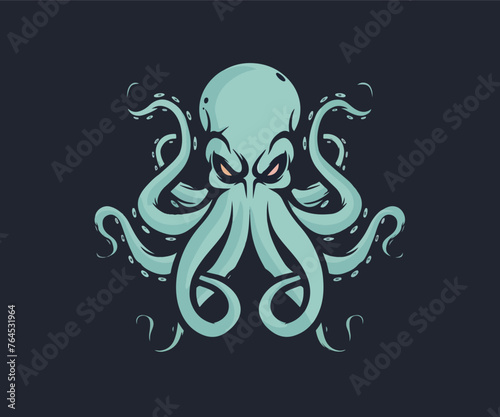octopus mascot logo illustration