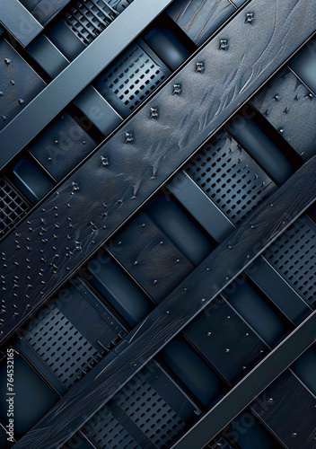 Industrial Textured Pattern, Abstract Metallic Grid Background with a Modern Twist
