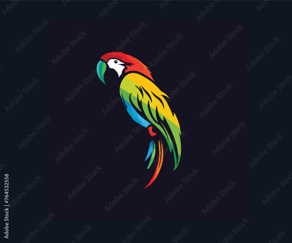 parrot bird logo design template